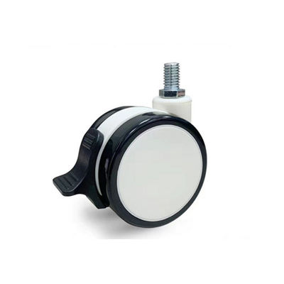 شراء PU TPR مادة M12X25MM عجلات الناعم الطبية مع قفل مركزي للفرامل التصنيع عبر الإنترنت