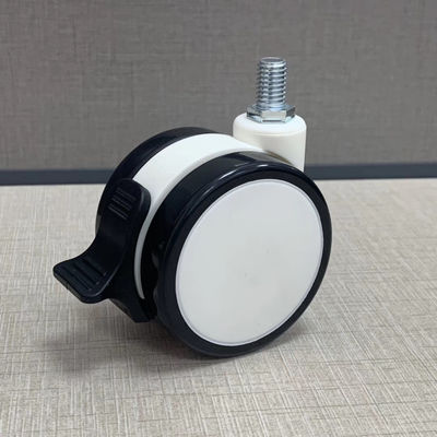 PU TPR مادة M12X25MM عجلات الناعم الطبية مع قفل مركزي للفرامل