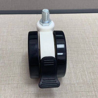PU TPR مادة M12X25MM عجلات الناعم الطبية مع قفل مركزي للفرامل