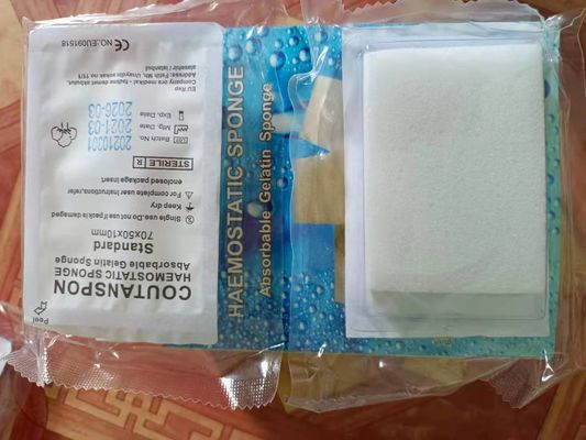 الإسفنج الجيلاتين المرقئ القابل للامتصاص الطبي 70x50x10mm