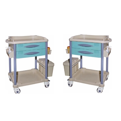 البلاستيك الصلب ABS الجدول الأعلى طبقة مزدوجة عربة العلاج الطبي 930mm